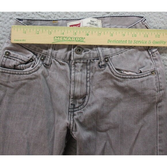 Levis 505 Jeans Boys Size 8 Regular Denim Youth Straight Gray Classic Pants - Picture 3 of 10